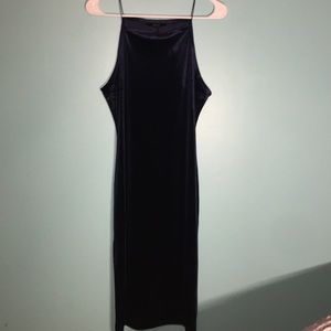 Navy blue velvet dress